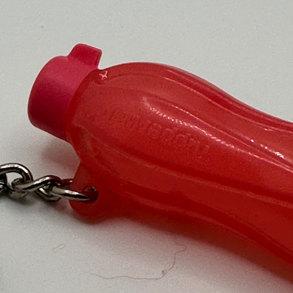 Tupperware Eco Water Bottle Keychain Red Miniature Novelty Collectible Accessory